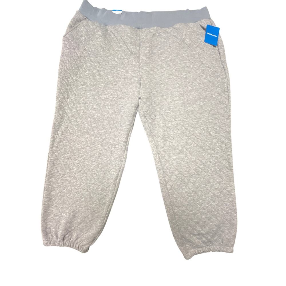 Columbia Women's Plus Size Grey Quilted Lodge Jogger Sweat Pants Size 3X New